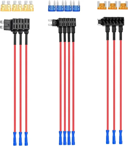Vista 17 de Nilight - 50034R - Adaptador de fusible de 12 V para automóvil Add-A-Circuit, mini Atm Apm Blade Fuse Holder con 120 piezas Mini Blade Fusible