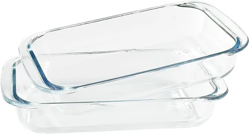 Vista 4 de Platos oblongos de vidrio templado de 1.5 cuartos de galón, juego de 2
