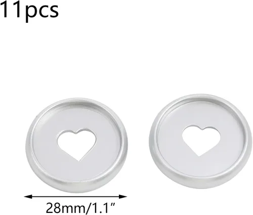 Vista 2 de HEVSTIL 11 piezas de discos expandibles de plástico en forma de corazón, discos de plástico para encuadernación de hojas sueltas, suministros