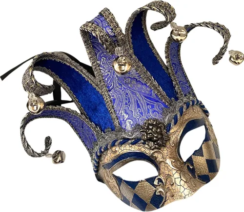 Vista 13 de Máscara unisex para hombre, Mardi Gras, vintage, arlequines, mascarada, Jolly Jester, cosplay, baile, cumpleaños, carnaval