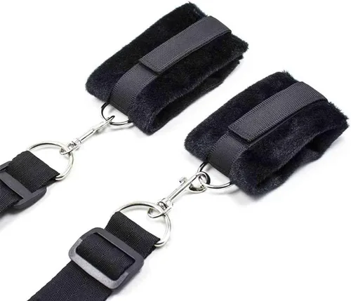 Vista 6 de Juego de correas de cama de sujeción para sexo king, cuerdas ajustables y cuerdas de sujeción para tobillos y muñecas, bandas de resistencia sexual