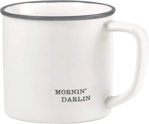 Vista 4 de Santa Barbara Design Studio Tazas de café en blanco y negro con diseños cara a cara, taza de cerámica, 16 onzas, 5 minutos más color fantasía