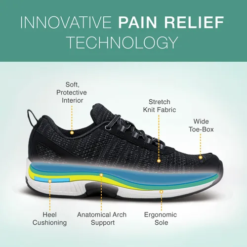 Vista 3 de Orthofeet Men's Orthopedic Knit Lava Sneakers