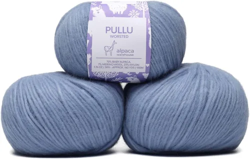 Vista 18 de Pullu - Juego de 3 madejas de hilo de lana de alpaca bebé y merino (150 gramos) de peso worsted - Procedencia directa de Perú - Celestialmente suave