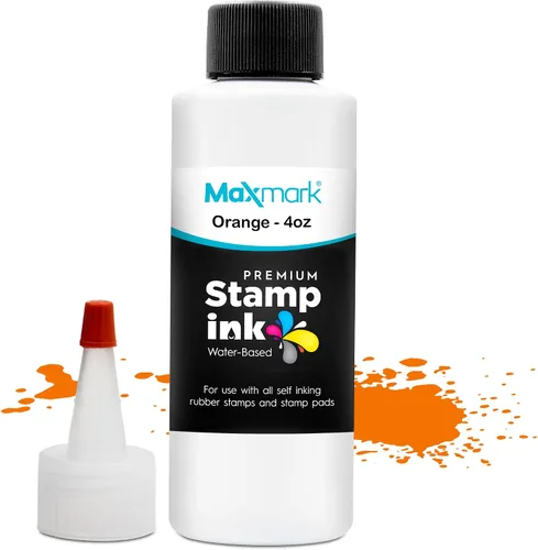 Vista 78 de MaxMark Premium - Tinta de recarga con punta de control en botella para sellos autoentintados, color negro - 1 onza