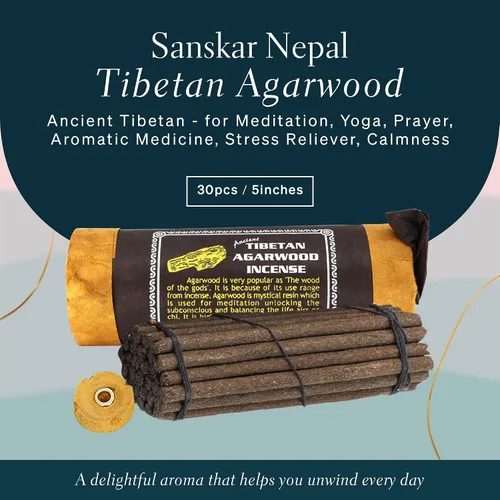 Vista 2 de Incienso tibetano antiguo de madera de agar, para mediación, yoga, oración, medicina aromática, alivio del estrés, calma
