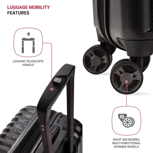 Vista 2 de SWISSGEAR 7272 - Maleta rígida y expandible con ruedas giratorias