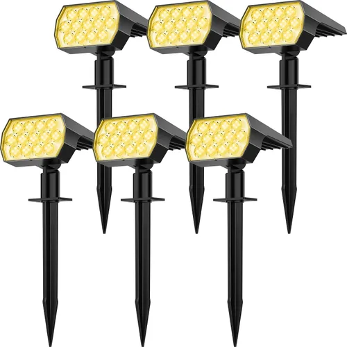 Vista 17 de Focos solares para exteriores, cambio de color, 7 modos/14 luces LED solares para exteriores, impermeables, RGB multicolor, luces solares