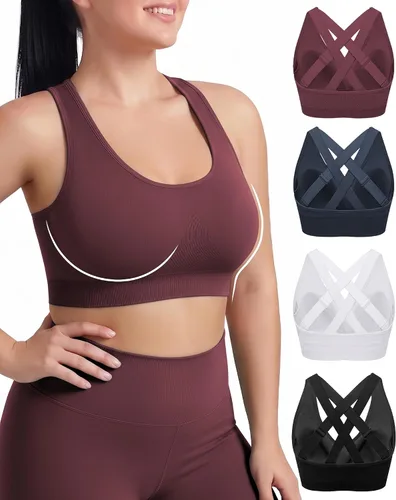 Vista 9 de FITTIN Sujetador deportivo ajustable para mujer: ajuste cómodo y soporte Negro/Azul/Rosa/Blanco