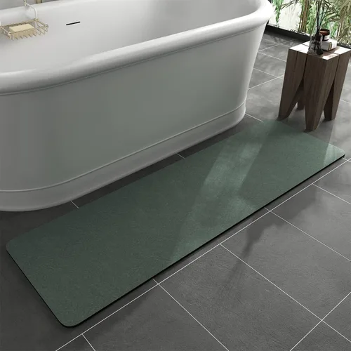 Vista 33 de MontVoo -Tapete de baño-Alfombras de baño delgadas antideslizantes para debajo de la puerta- Superficie de gamuza sintética absorbente, de secado