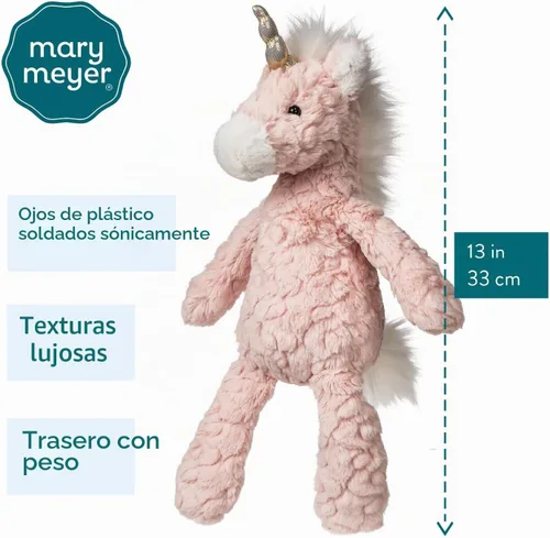 Vista 2 de Mary Meyer Blush Putty Animal de Peluche Juguete Suave, Unicornio, 13 Pulgadas