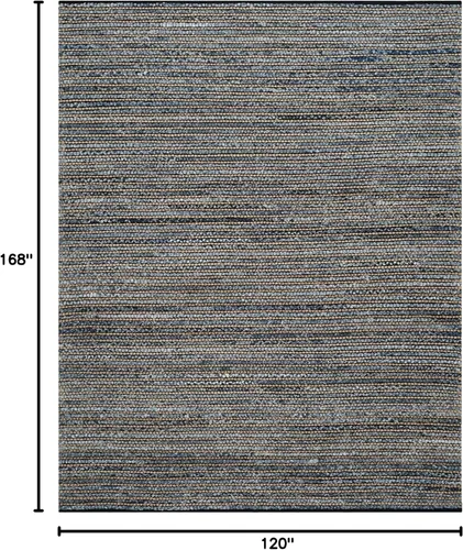 Vista 2 de SAFAVIEH Cape Cod Collection - Alfombra de área de 10 x 14 pies, azul, hecha a mano de algodón trenzado y yute, ideal para zonas de alto tráfico