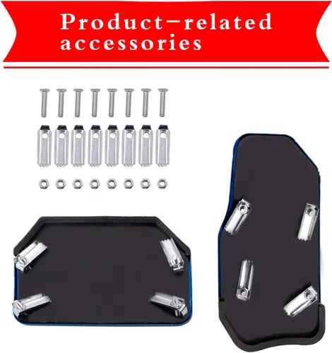 Vista 5 de Tesnaao Juego de 2 almohadillas antideslizantes para pedal de automóvil, fundas para pedal de acelerador, protectores de pedal de freno