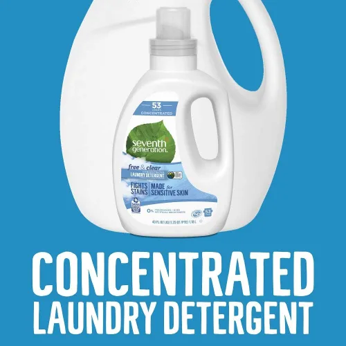 Vista 2 de Seventh Generation Paquetes de detergente para lavavajillas, libre y transparente, 90 paquetes con detergente concentrado para ropa, libre
