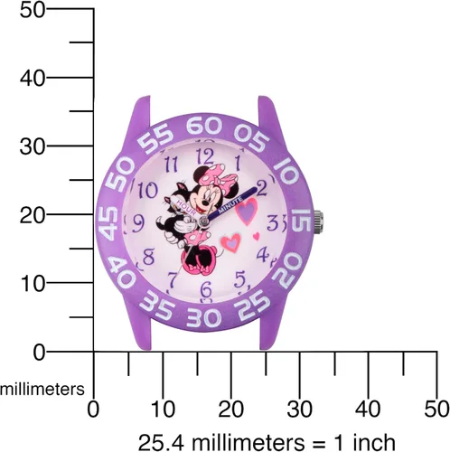 Vista 5 de Disney Minnie Mouse - Reloj analógico de nailon de cuarzo para niños, Rosado