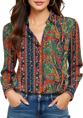 Vista 19 de Camisas sin planchado y sin arrugas para mujer, con botones, de manga larga, de seda de morera, blusas casuales para el trabajo