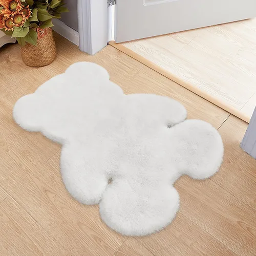 Vista 9 de Alfombra de pelo de oveja sintética de 2 pies, suave y esponjosa, bonita alfombra de felpa para guardería, habitación de niños y niñas, decoración