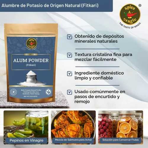 Vista 8 de Spice Magic - Polvo blanco de alumbre de 8 onzas, grado alimenticio para decapado y después del afeitado