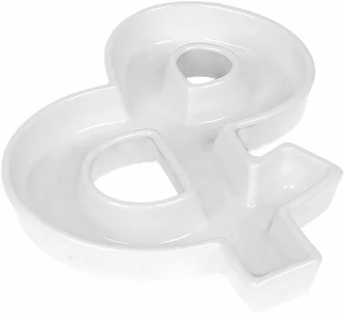 Vista 30 de Coffeezone - Plato de cerámica para dulces y nueces, decoración para bodas y fiestas, Blanco