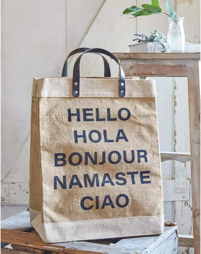 Vista 2 de Creative Brands Hold Everything - Bolsa de yute impermeable, grande, hola