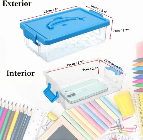 Vista 3 de BTSKY Caja de almacenamiento de plástico transparente pequeña con tapa, 9 x
