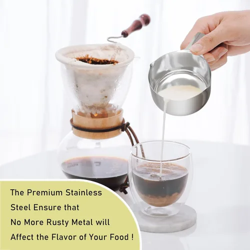 Vista 4 de 1 pieza 1-1/2 tazas (360ml, 12oz) Taza medidora única, cuchara medidora de acero inoxidable, medición métrica y en EE. UU., apta para lavavajillas