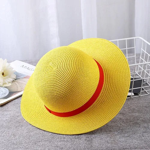 Vista 6 de Dan&Dre Luffy Sombrero de paja para hombres y mujeres, multifuncional, cosplay, playa, anime, caricatura, personaje de dibujos animados, sombrero
