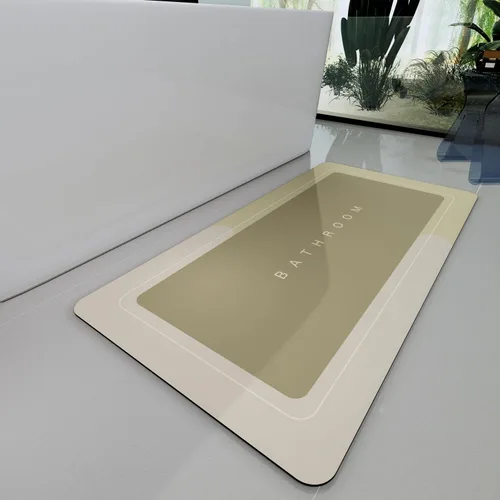 Vista 61 de Tapetes de baño antideslizantes de secado rápido, tapetes de baño de goma súper absorbentes para debajo de la puerta, tapetes de baño para baño, Azul