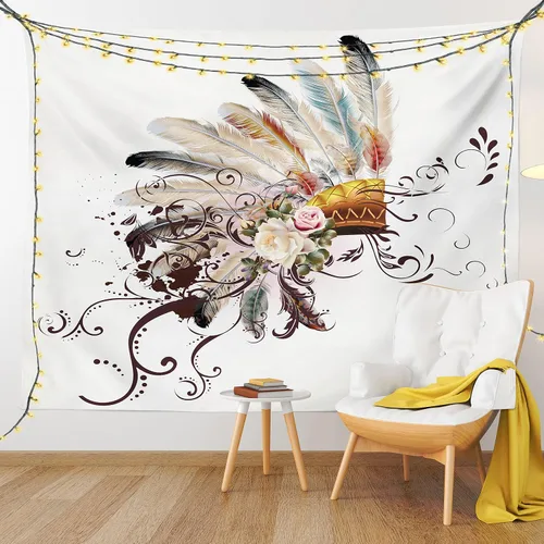 Vista 50 de Ambesonne Tapiz hippie, abrazo de hongos de ensueño y árbol de la vida místico y mandal verde, decoración de tela para colgar en la pared