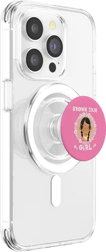 Vista 3 de Brown skin girl skin pearls Indian Girl Black Girls matching PopSockets MagSafe PopGrip for iPhone