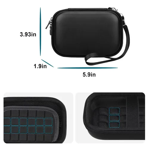 Vista 4 de Canboc Carrying Case Compatible with Miyoo Mini Plus Retro Gaming Console, Zipper Mesh Pocket fit Cable, SD Card, Black (Case Only)