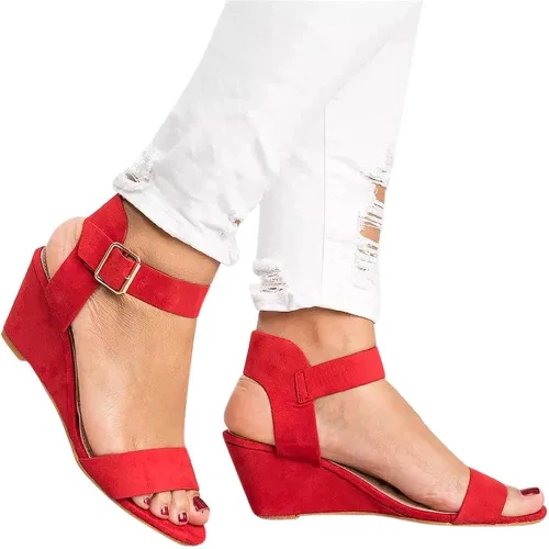 Vista 5 de Sandalias casuales de verano para mujer, sandalias de cristal cómodas con punta abierta, sandalias planas para playa, viajes, zapatos romanos