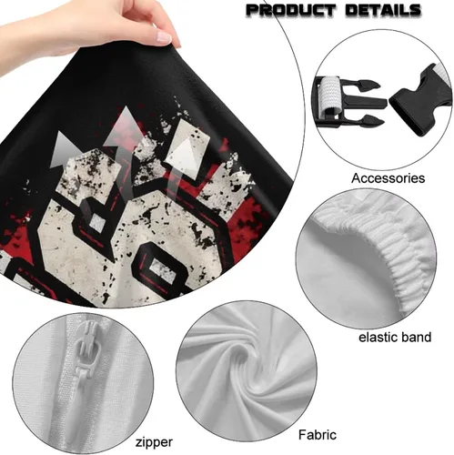 Vista 4 de Fundas para silla de videojuegos de 250 aniversario, 4 piezas, cómodas, ergonómicas, para oficina, fundas giratorias de poliéster, decoración