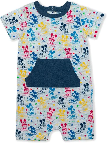 Vista 2 de Disney Mickey Mouse - Conjunto de camiseta, pantalones cortos y mameluco para bebé, grisblanco o azul marinogris