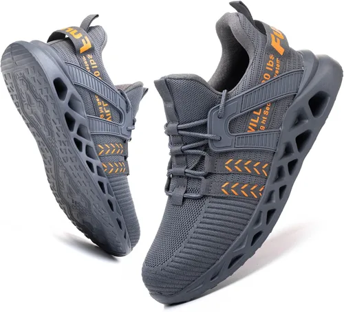 Vista 14 de Furuian - Tenis con punta de acero para hombres y mujeres, zapatos de seguridad ligeros, cómodos, a prueba de pinchazos, zapatos de trabajo