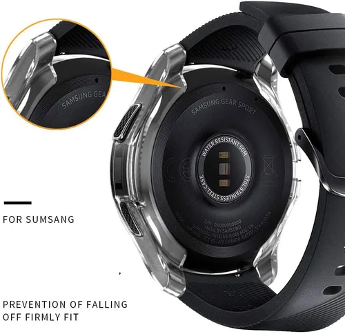 Vista 3 de FitTurn Compatible con Gear S3 Frontier SM-R760, marco de metal de TPU suave a la moda, resistente a los golpes, a prueba de golpes, carcasa
