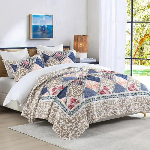 Vista 12 de Colcha tamaño Queen extragrande de 102 x 120 pulgadas, colcha floral extragrande