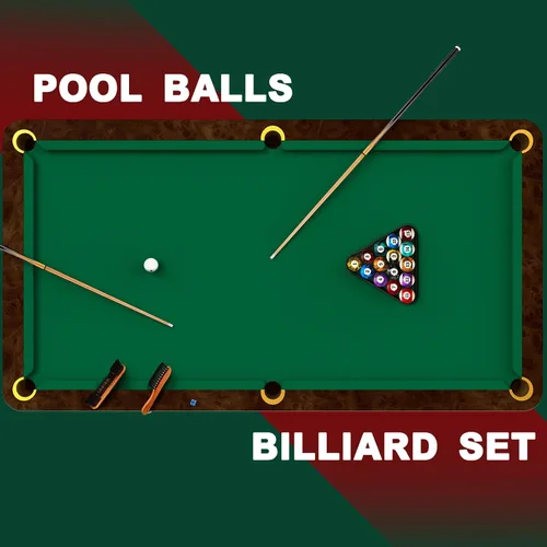 Vista 5 de Outus 71 piezas de accesorios para mesa de billar, accesorios de billar, bolas de billar con soporte de bola triangular, tizas para tacos, punta