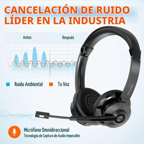 Vista 6 de Delton Auriculares de computadora Bluetooth 30X con micrófono
