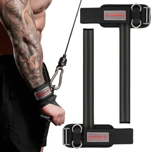 Vista 17 de MANUEKLEAR - Correas de muñeca antideslizantes para levantamiento de pesas, correas de levantamiento de pesas con anillos en D para entrenamiento