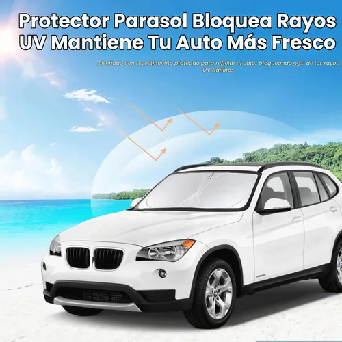 Vista 6 de Para BMW X1 E84 Parasol para parabrisas de coche, protector de visera de sol, bloqueador de rayos UV, reflectante de calor, cubierta de ventana