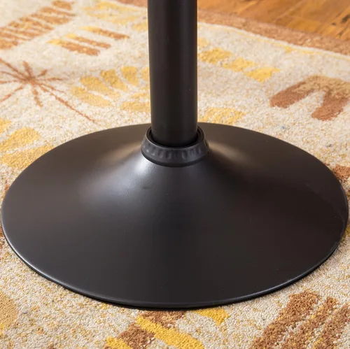 Vista 3 de Roundhill Furniture Belham Taburete giratorio de piel regenerada ajustable (2 unidades), color negro