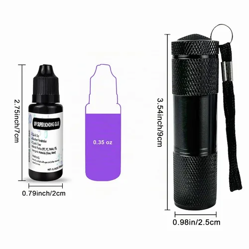 Vista 7 de EDSRDXS - Kit de pegamento de soldadura y unión UV, kit de resina UV con luz UV de 3 W, secado rápido e impermeable, pegamento de soldadura