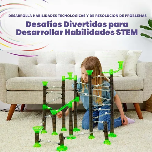 Vista 4 de Marble Genius - Juego de iniciación de rieles de mármol, 200 piezas, juguete STEM