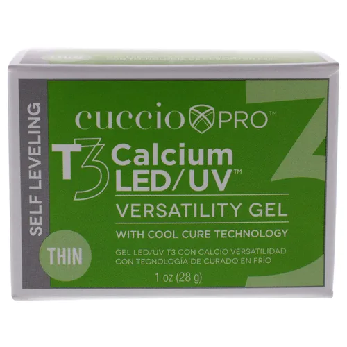 Vista 5 de Cuccio Pro T3 Gel de versatilidad Cool Cure LED/UV, gel autonivelante con calcio, increíblemente flexible, fuerte adherencia, acabado de alto