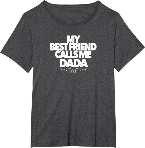 Vista 7 de My Best Friend Calls ME DADA Funny Baby Shower Present dad T-Shirt Asphalt Grey