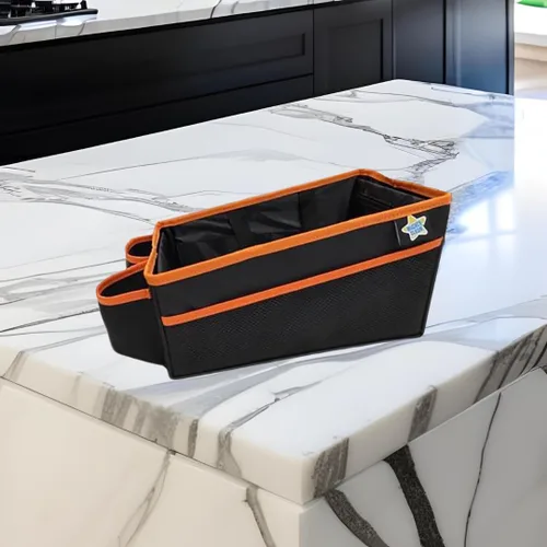 Vista 5 de Mighty Clean - Organizador de almacenamiento para automóvil, uso en el maletero o asiento delantero o trasero con 8 bolsillos laterales + 1 bolsa