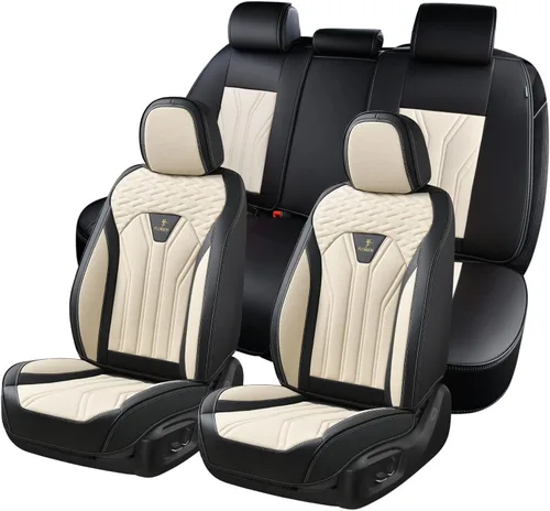 Vista 36 de FLORICH Fundas de asiento para automóviles, fundas de asiento impermeables, fundas de asiento de cuero para automóvil, paquete de 2, protector
