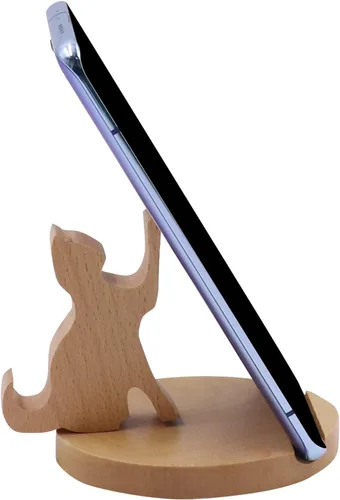 Vista 11 de Lindo conejito soporte de teléfono celular soporte de madera animal universal teléfono celular soporte de escritorio para todos los teléfonos
