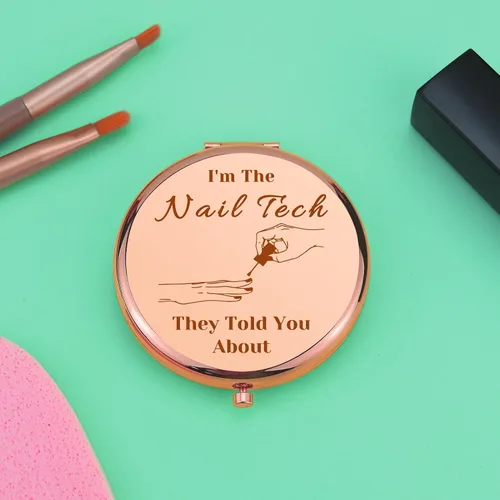 Vista 5 de Regalos de manicurista de uñas, regalos tecnológicos para mujeres, espejo de maquillaje compacto, regalo para artistas, regalo de esteticista